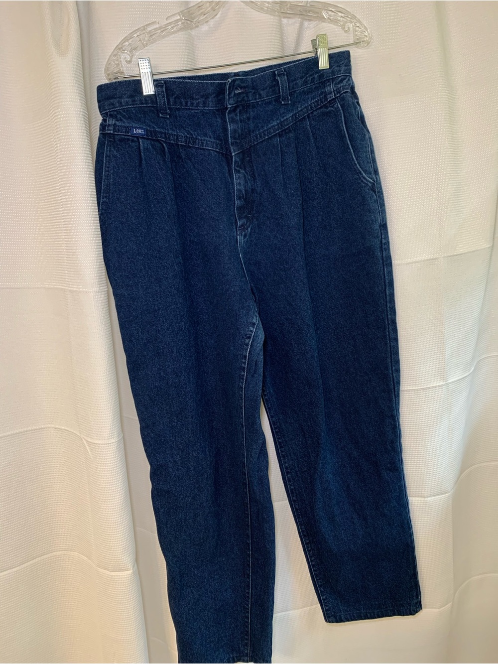 Vintage Lee High-Rise Tapered Jeans in Dark Blue